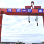 Kuangyuan 750 t heavy-duty double girder gantry crane at Zhoushan