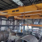 Kuangyuan KSQ 400/100 t double girder overhead crane in the assembly shop